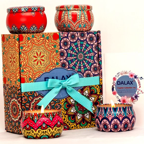 Large Size Scented Candles Gift Set, Natural Soy Wax candle Gift Sets for women - Picture 3 of 7